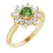 14K Yellow Natural Green Tourmaline & 3/8 CTW Natural Diamond Ring